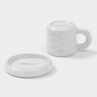 Чайная пара Доляна &laquo;Зефир&raquo;, 350 мл, керамика, белая