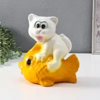 Копилка "Кот на рыбке" 21 см