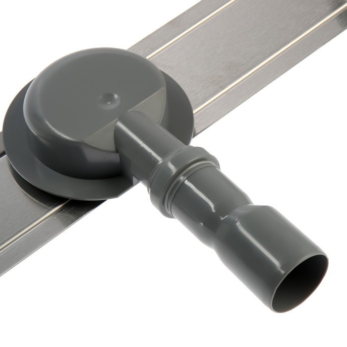 Трап ZEIN engr, c флaнцeм свободного вращ 360&deg;, 7*60 см, d=40/50 мм, нерж сталь, сатин