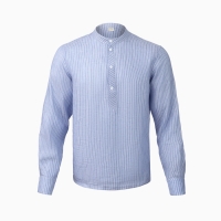 Рубашка мужская MINAKU в полоску, белая/голубая, размер 50