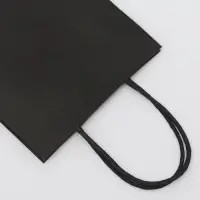 Пакет крафт черный, круглая ручка, 15&times;21&times;8 см, 120 г