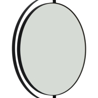 Зеркало интерьерное настенное в круглом корпусе из металла с ободом  d=46см, черный