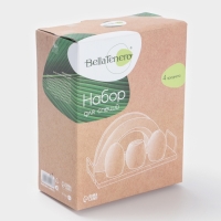 Набор для специй на бамбуковой подст 4 шт, солонка, перечница, салфетница, зубочист