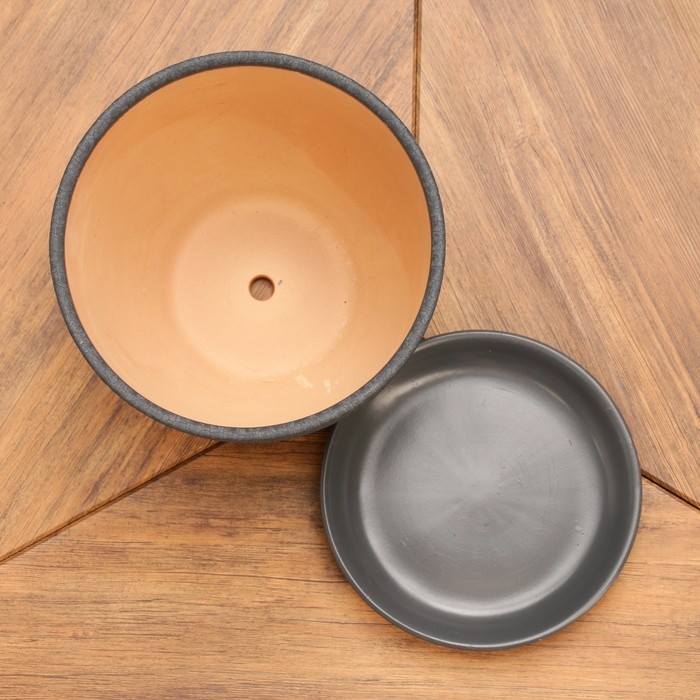 Набор горшков цветочных 4 шт. Шелк серый 0,4 / 1 / 2,5 / 5 л Набор горшков цветочных 4 шт. Шелк серый 0,4 / 1 / 2,5 / 5 л