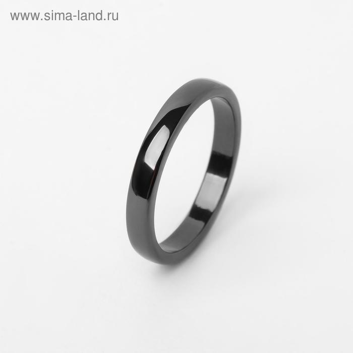 Кольцо керамика &laquo;Симпл&raquo; 3 мм, чёрное, 17.5 размер