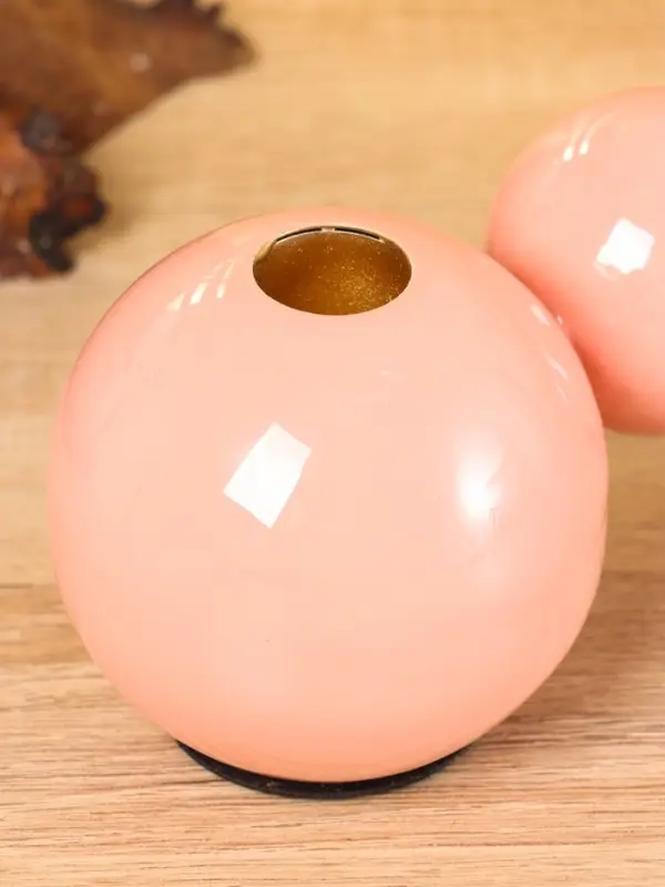 Подсвечник на 3 свечи &laquo;Бусы&raquo;, с 7 сферами, 44&times;8&times;8 см, пудровый