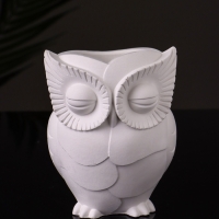 Кашпо "Сова" 10х7 см, натуральный