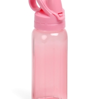 Бутылка для воды спортивная прозрачная, 450 мл, 20 х 8 см, розовая