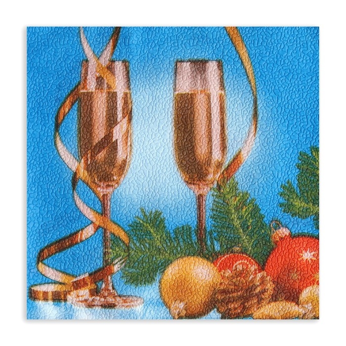 Новый год. Салфетки бумажные Fresco "Шампанское", 2 слоя, 33*33 см, 20 листов
