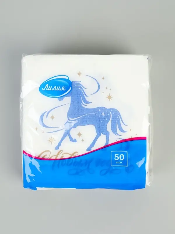 Салфетки бумажные однослойные &laquo;Счастливый год&raquo;, 24х24, 50 шт