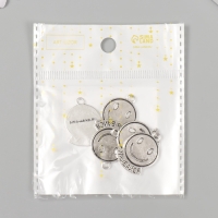 Металлический элемент, декоративная подвеска &laquo;Смайл: Улыбайся&raquo; набор 5 шт 1,9х2,5 см