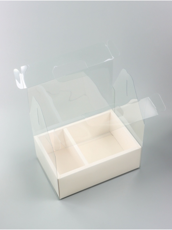 Коробка с PVC для цветов и десертов 26 х 18 х 30 см, белый