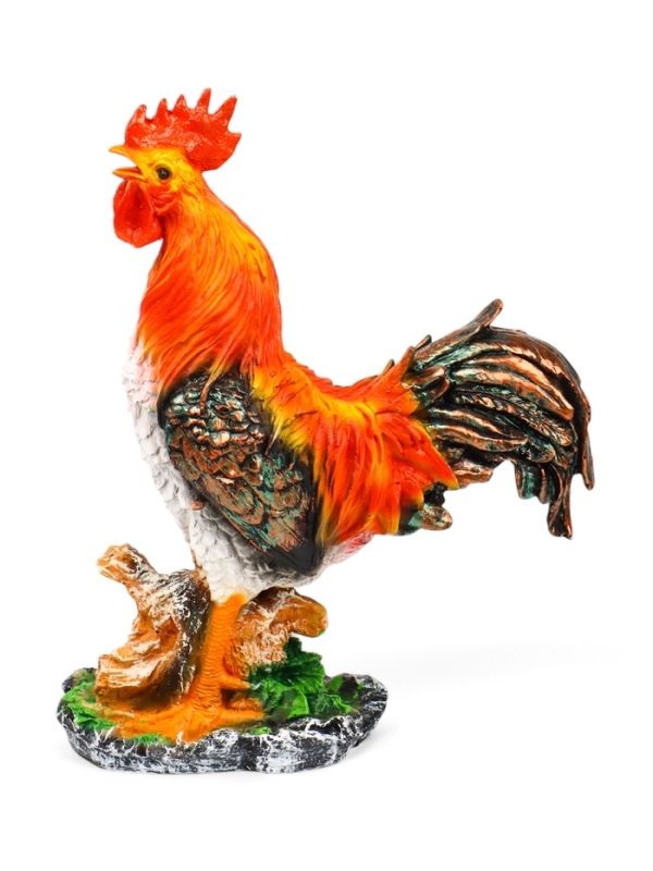 Садовая фигура из полистоуна &laquo;Петух на камне&raquo;, 42&times;32&times;13 см