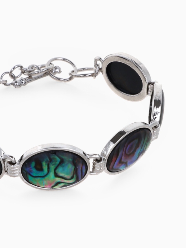 Браслет &laquo;Галиотис&raquo; овал, цвет белый, в серебре