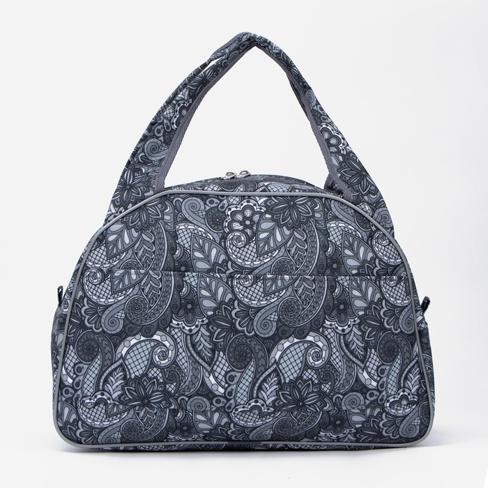 Сумка дорожная женская на молнии, держатель для чемодана, цвет серый