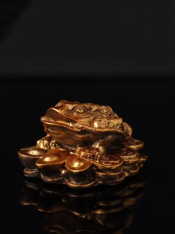 Фигура "Жаба на деньгах" 8х8х4см, бронза