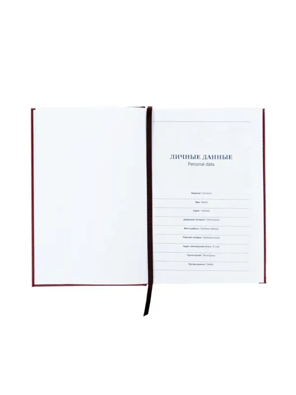 Ежедневник недатир А5 160л Небраска бордо