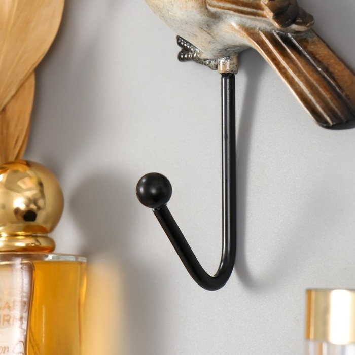 Крючок декоративный полистоун лак "Воробышек" 9,5х4х15 см