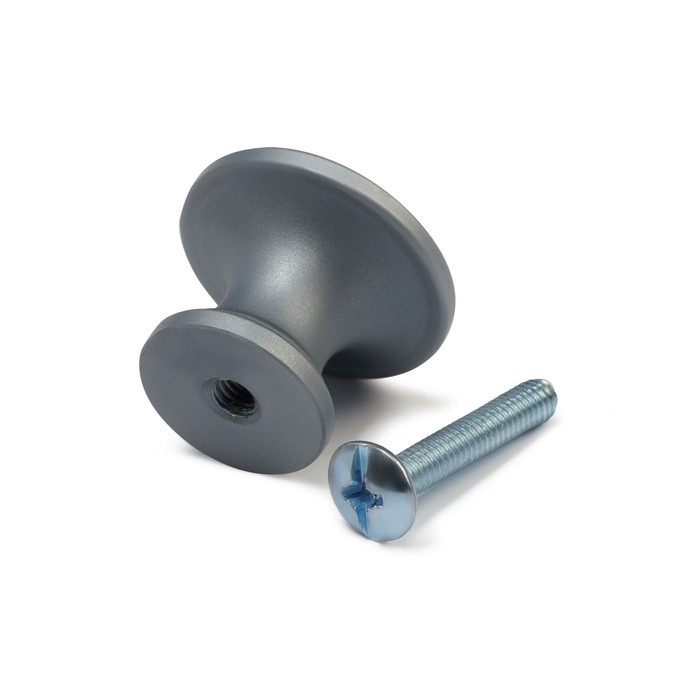 Ручка-кнопка CAPPIO RK148, d=24 мм, цвет графит, 8 шт.