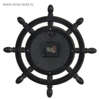 Часы настенные &laquo;Штурвал&raquo;, серия: Море, плавный ход, d=35 см, коричневые