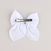 Бант для волос белый школьный «У тебя все получится» на заколке,11 х 13 см Бант для волос белый школьный «У тебя все получится» на заколке,11 х 13 см