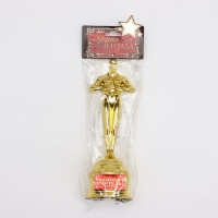 Кубок наградная фигура учителю &laquo;Золотой учитель&raquo;, оскар, золото, 18 х 6,3 см