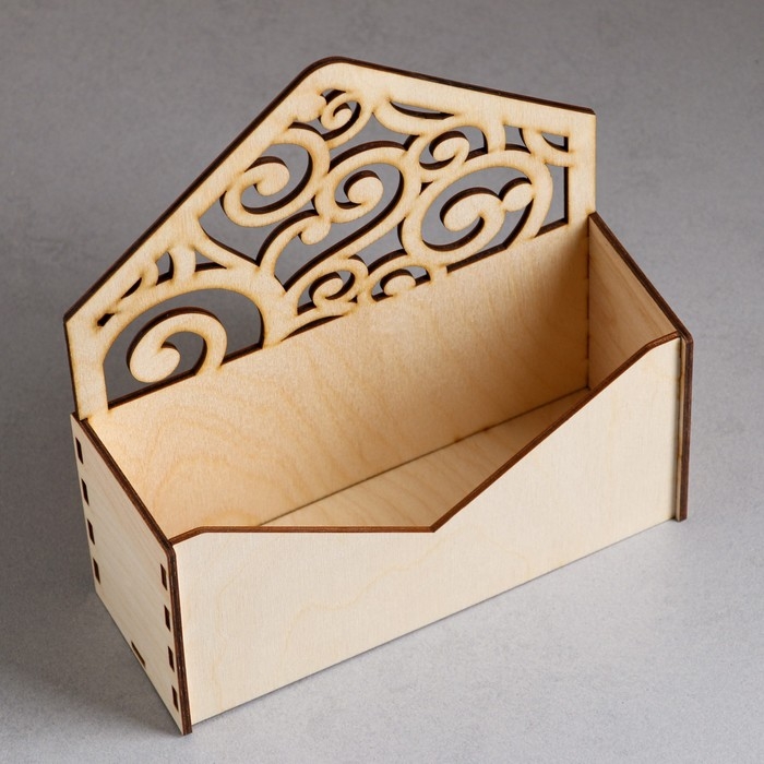 Кашпо деревянное 18&times;6&times;20 см Конверт Радель "Дуновение", натуральный Дарим Красиво