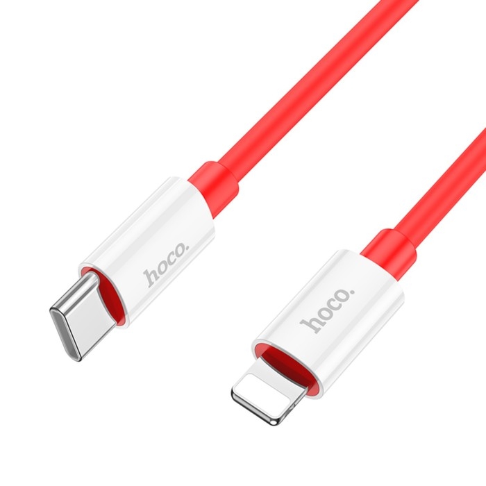 Кабель Hoco X87, Type-C - Lightning, 3 А, 1 м, оплётка силикон, красный Кабель Hoco X87, Type-C - Lightning, 3 А, 1 м, оплётка силикон, красный