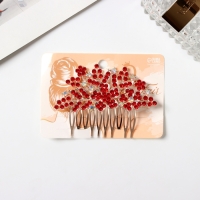 Гребень для волос "Прелеста" цветок, 6х8 см, красный Гребень для волос "Прелеста" цветок, 6х8 см, красный