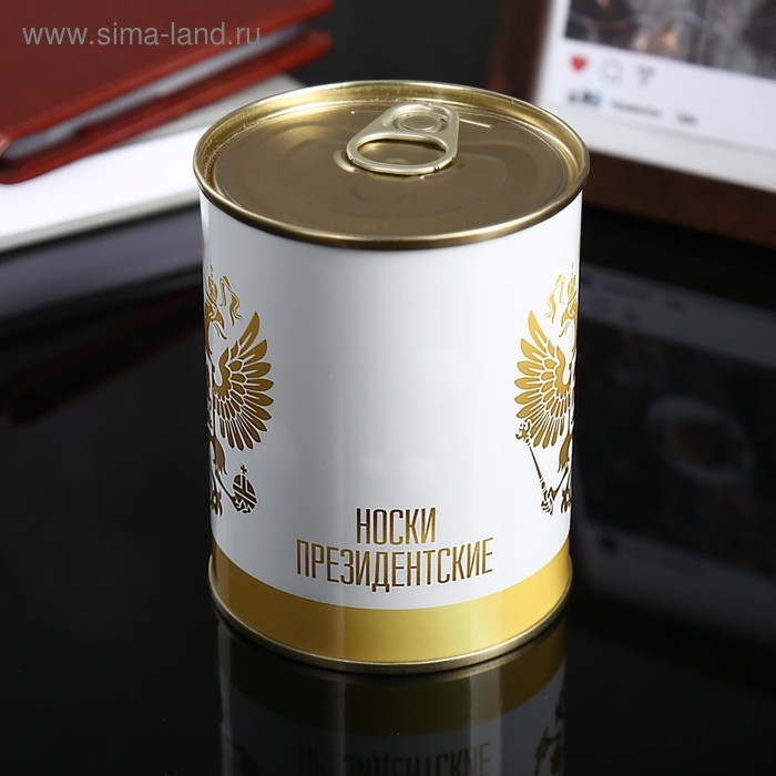 Носки в банке "Президентские"  (мужские, цвет черный)