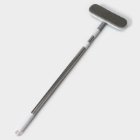 Щётка для окон Raccoon, телескопическая нержавеющая ручка 77(123) см, силиконовый сгон 22 см, велюровая насадка 22&times;7 см, цвет МИКС