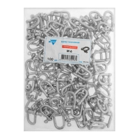 Скоба такелажная, тип прямой, 6 мм, цинк, 100 шт Скоба такелажная, тип прямой, 6 мм, цинк, 100 шт