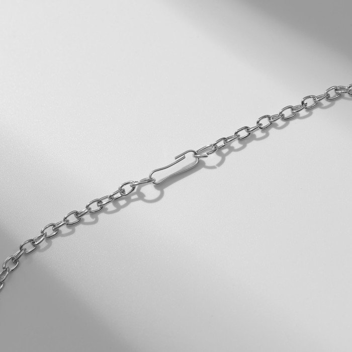 Кулон &laquo;Мишка&raquo; с сердечком, цвет бело-синий в серебре, 40 см