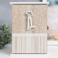 Ключница дерево 5 крючков "Ключи и горошек" 26х19х6 см Ключница дерево 5 крючков "Ключи и горошек" 26х19х6 см