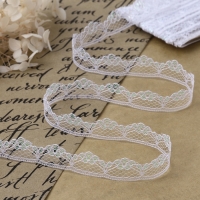 Кружево капроновое, с люрексом, 15 мм × 10 ± 1 м, цвет белый Кружево капроновое, с люрексом, 15 мм × 10 ± 1 м, цвет белый