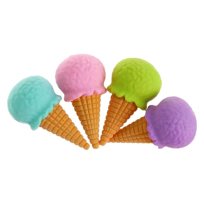 Набор фигурных ластиков «Вкусняшки», 4 штуки, МИКС Набор фигурных ластиков «Вкусняшки», 4 штуки, МИКС