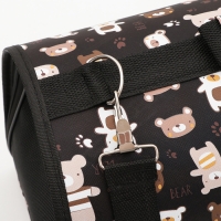 Сумка-переноска каркасная "Медвежонки", размер L, 53 х 21 х 29 см, чёрный