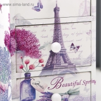 Шкатулка дерево комод "Эйфелева башня и лаванда" 19,5х11х8 см