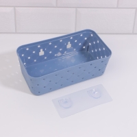 Органайзер для хранения, навесной, 1 секция, с клеевыми крючками, 21,5 &times; 11,5 &times; 7,5 см, цвет МИКС