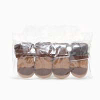 Ботинки высокие с чулком, набор 4 шт, размер 2 (подошва 4,6 х 3,8 см), коричневые