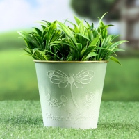 Кашпо "Ведерко Генри" зеленый, 10х10х10см Кашпо "Ведерко Генри" зеленый, 10х10х10см