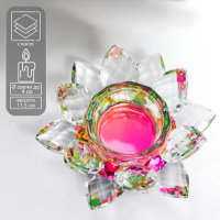 Подсвечник стекло "Лотос радужный" диам 11,5 см