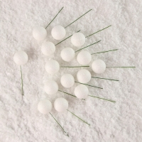 Фигурка для поделок и декора на проволоке &laquo;Шар&raquo;, набор 15 шт., размер 1 шт. &mdash; 3 &times; 9 см, цвет белый
