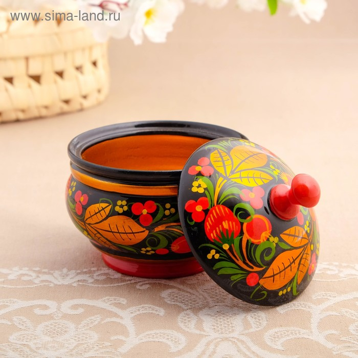 Сахарница &laquo;Ягодка&raquo;, хохлома