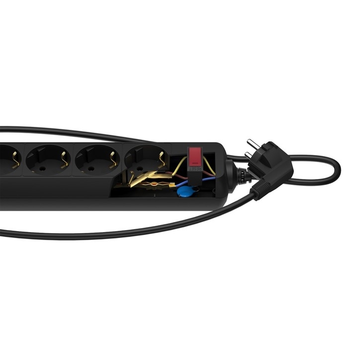 Сетевой фильтр "ФОТОН" SP 10-35ES, 3 м, 5 розеток, 10 А, с выкл, с з/к, черный