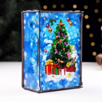 Новый год. Ящик самосборный с символом года "Змея", малый синий, 20х13,6х8 см