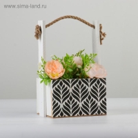 Кашпо деревянное, 15&times;12&times;8.5(25) см "Пауль и Любовь. Орнамент №1", с принтом