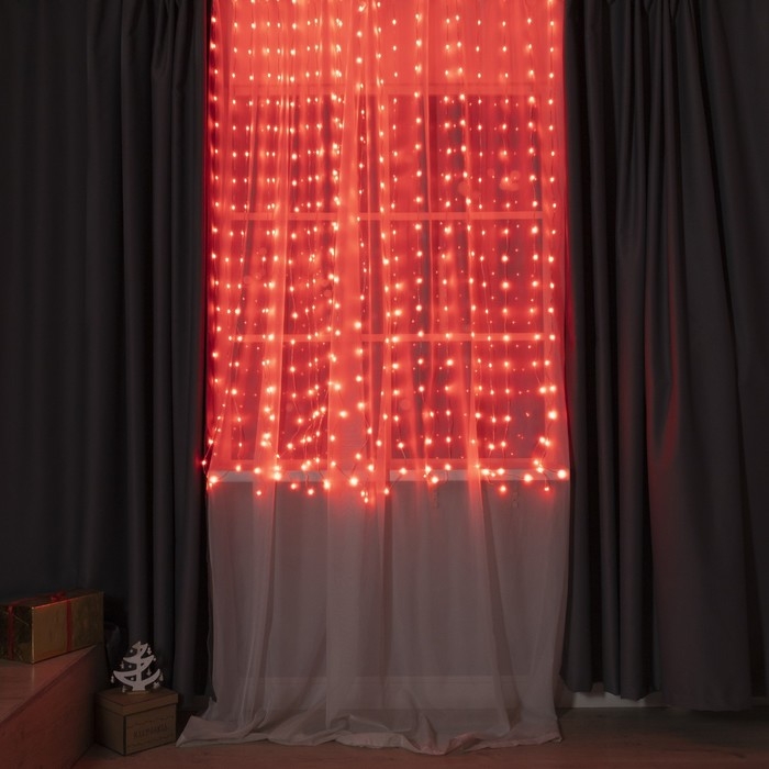 Умная гирлянда &laquo;Занавес&raquo; 2 &times; 2 м роса, IP20, серебристая нить, 400 LED, приложение, свечение RGB, USB