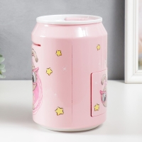 Копилка пластик "Банка. Зайчишка" кодовый замок, звук АА розовый 14х21 см