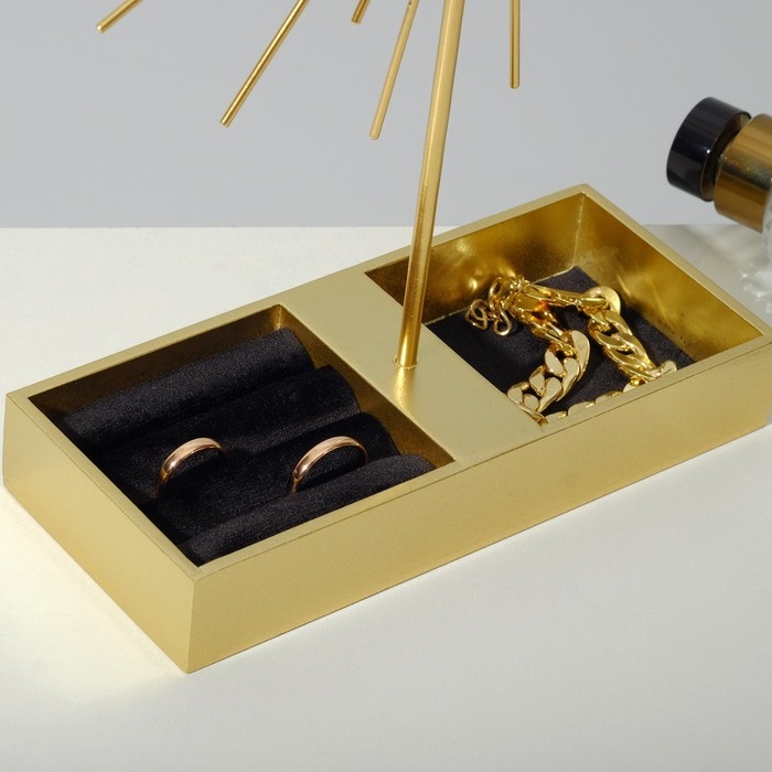 Подставка для украшений &laquo;Солнце&raquo; 18&times;8&times;31, зеркало, цвет золотой